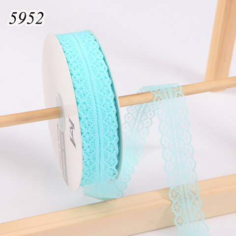 Cuộn 25m Ruy băng Ren xanh dương nhạt khổ 3cm