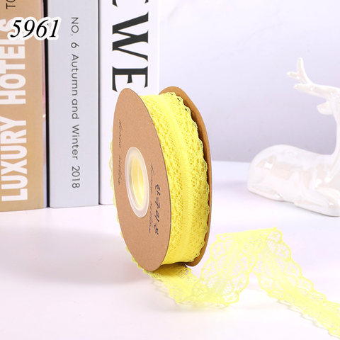 Cuộn 25m Ruy băng Ren vàng khổ 3cm