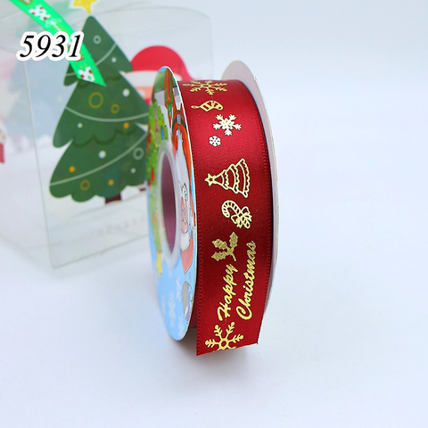 Cuộn 25m Ruybang Noel Đỏ Đô Happy Merry 2.5cm
