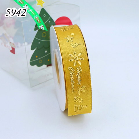 Cuộn 25m Ruybang Noel Vàng Happy Merry 2.5cm