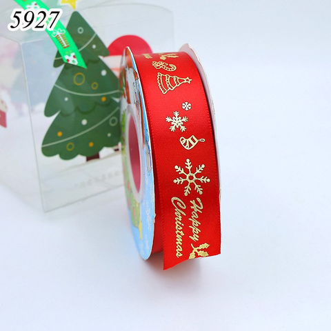 Cuộn 25m Ruybang Noel Đỏ Cây Thông Tuyết 2.5cm