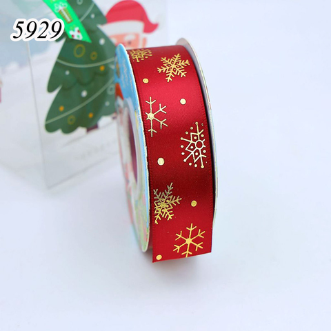 Cuộn 25m Ruybang Noel Đỏ Đô Bông Tuyết 2.5cm