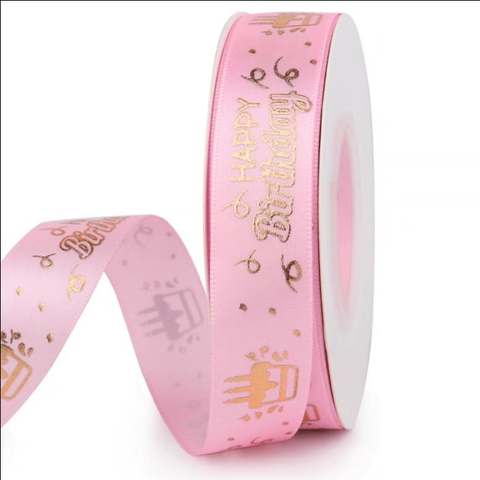 Cuộn 50m Ruybang Happy birthday nến hồng 2.5cm