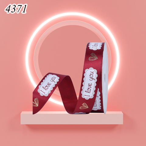 Cuộn 45m Ruybang I love you cánh bướm đỏ đô khổ2.5cm