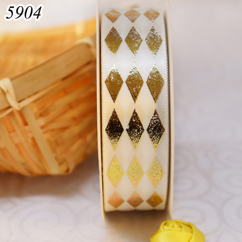 Cuộn 25m Ruybang họa tiết kim cương 2.5cm Trắng Sữa