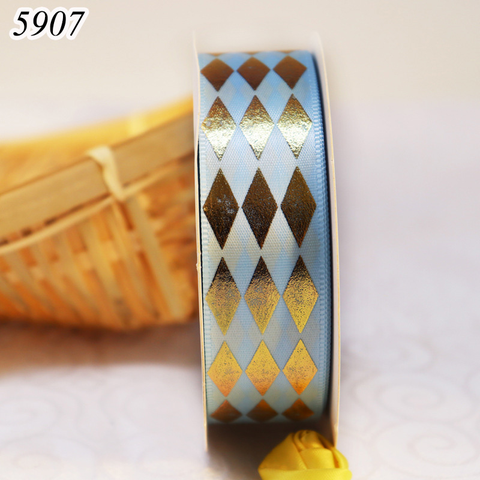 Cuộn 25m Ruybang họa tiết kim cương 2.5cm Xanh Dương Nhạt