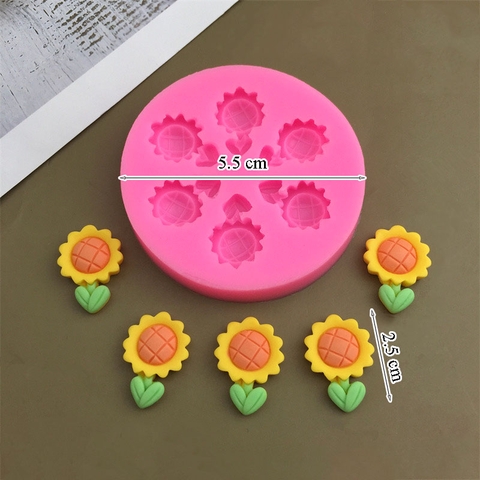 Khuôn Silicon 6 Hoa Hướng Dương Mini TQ