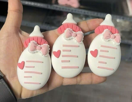 Bộ 3 Bình Sữa Đất Sét Màu Hồng Trắng