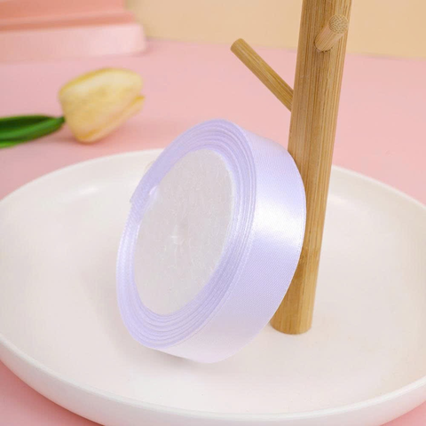 22m RUYBANG lụa trơn Trắng khổ 2cm