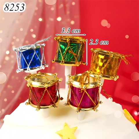 Set 5 trống nhựa noel mix màu ngẫu nhiên