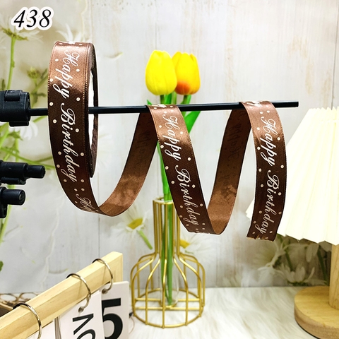 Ruybang chữ HAPPY BIRTHDAY nâu khổ 2cm,22cm