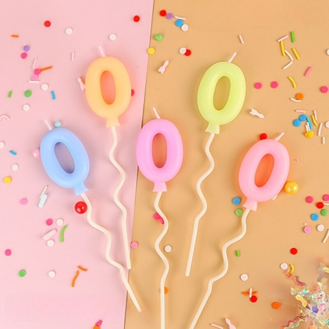 Nến số 0 màu pastel