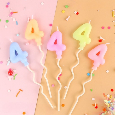 Nến số 4 màu pastel