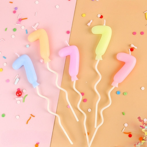 Nến số 7 màu pastel