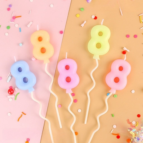 Nến số 8 màu pastel