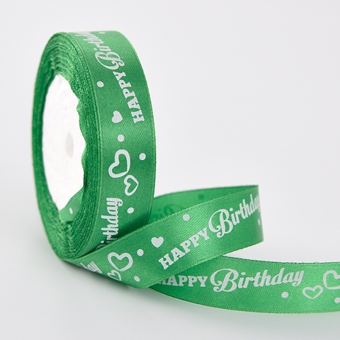 Ruybang chữ HAPPY BIRTHDAY xanh lá khổ 2cm,22cm