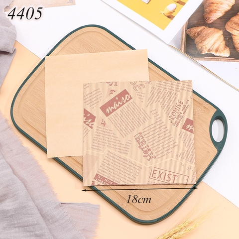 100 Giấy lót bánh in báo màu nâu ( loại dày )