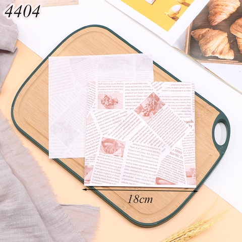100 Giấy lót bánh in báo màu trắng