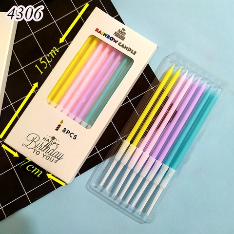 Nến dài màu loài 8que