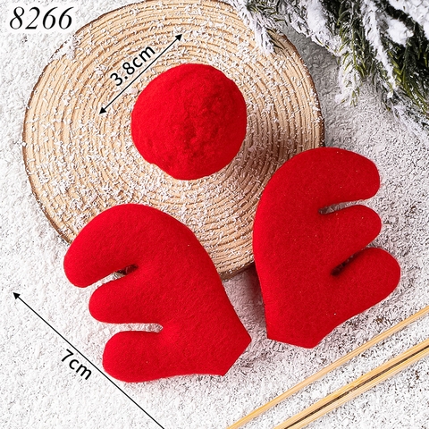 Que cắm bộ sừng + mũi tuần lộc đỏ M2 TQ