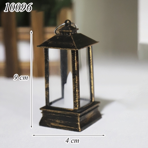 Đèn Lồng Vuông Mini Cổ Điển Màu Vàng Đồng (có led) TQ