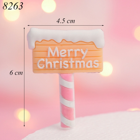 SLC-Que cắm silicon bảng chữ merry christmas hồng TQ