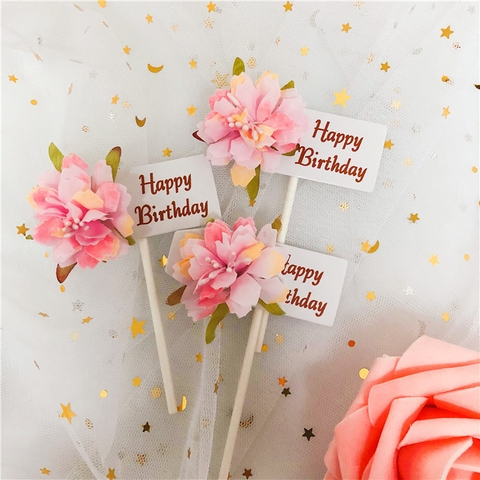 Set cắm thiệp hpbd - hoa anh đào