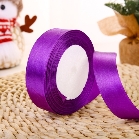 Ruybang lụa trơn tím khổ 2cm,22m