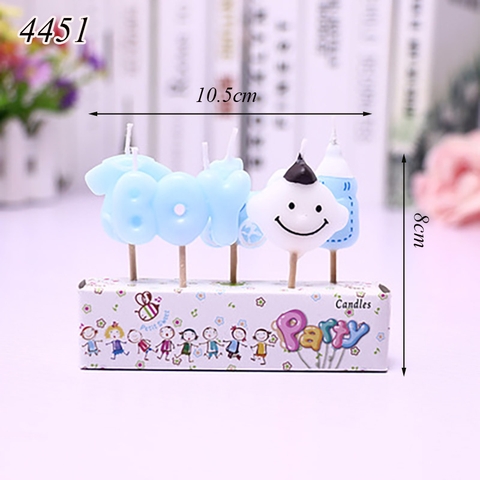 Vỉ nến chữ boy mặt cười xanh