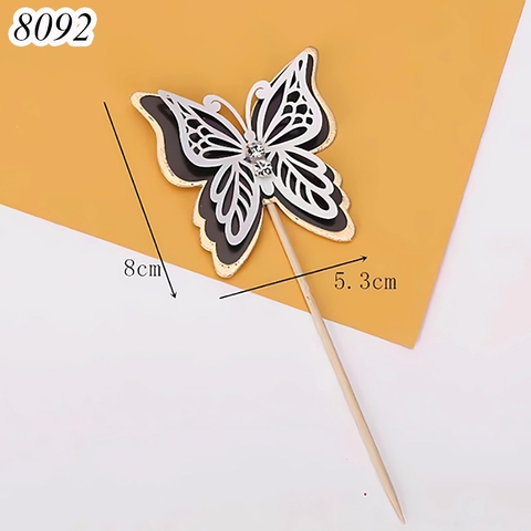SCG-Set cắm bướm đen trắng viền vàng TQ
