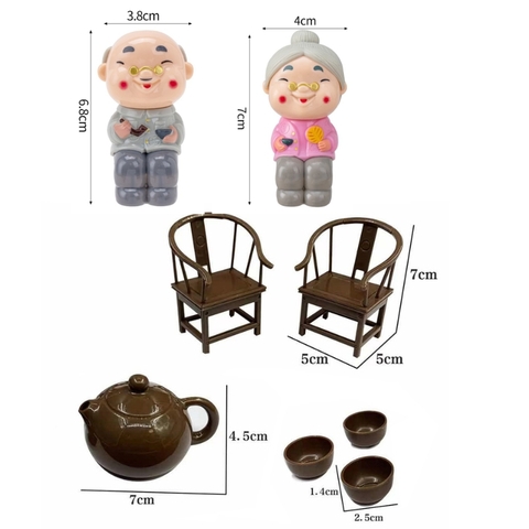 Bộ ông bà + bàn ghế + ấm chén