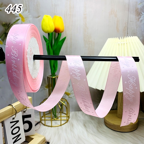 Ruybang chữ HAPPY BIRTHDAY hồng khổ 2cm,22cm