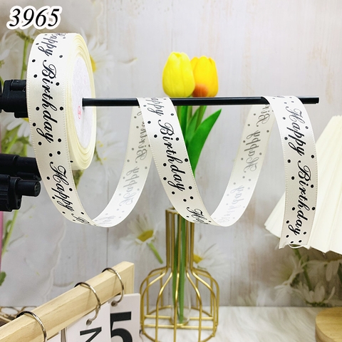 Ruybang chữ HAPPY BIRTHDAY trắng sữa khổ 2cm,22cm