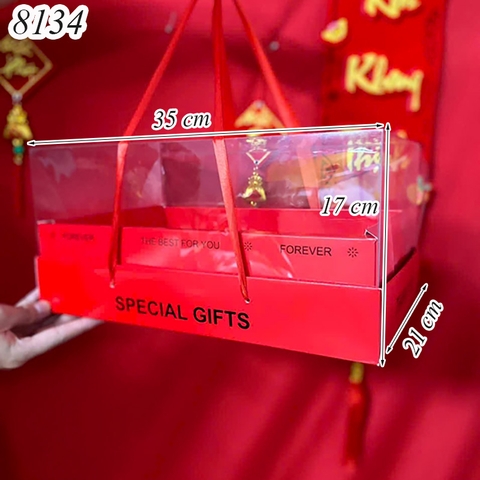 Hộp hoa quả Đỏ 4 Chi Tiết (không đế) HD