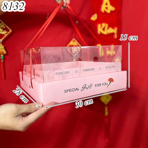 Hộp hoa quả Hồng 4 Chi Tiết (không đế) HD