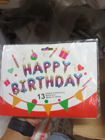 Bóng chữ happy birhday Mix màu