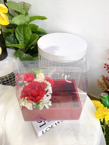 Bó hoa trang trí hộp 2 ngăn Mẫu 1