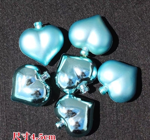 Set 6 quả tim nhựa xanh