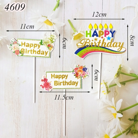 SCG-Set cắm 3 Thẻ HPBD nhũ vàng.