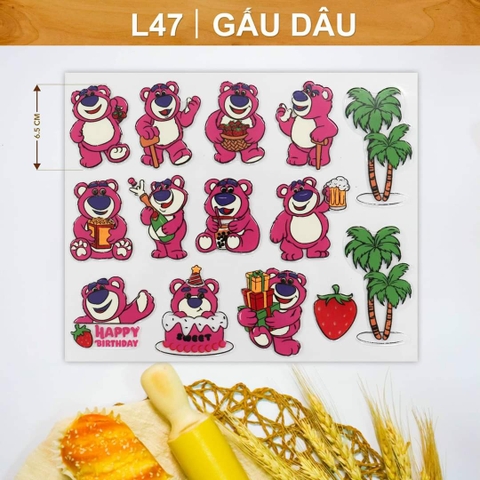 Khuôn socola Gấu dâu L47