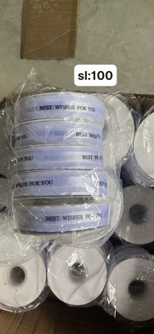 Lẻ 3m ruybang ren best wishes for you Trắng 2.5cm