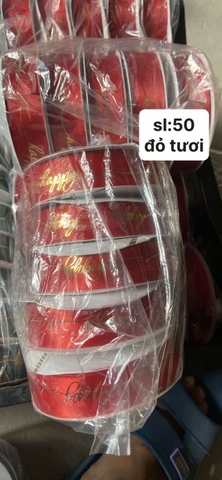 Lẻ 3m ruybang happy Đỏ Tươi 2.5cm