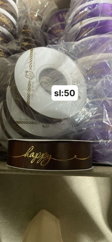 Lẻ 3m ruybang happy Nâu 2.5cm