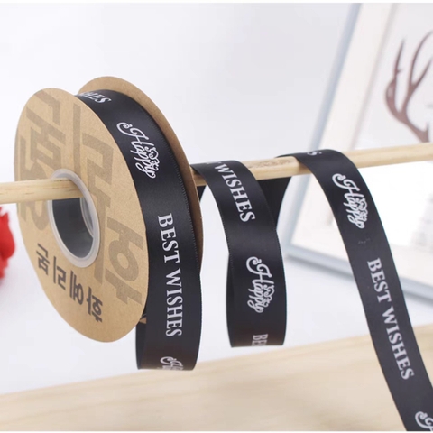 Lẻ 3m ruybang happy best wishes Đen 2.5cm