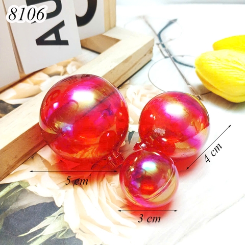 Bộ 3 bi nhựa Trong Đỏ