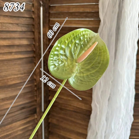 Cành hồng môn Xanh Lá Trắng TQ