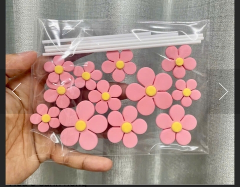 Set 12 hoa anh đào đất set Hồng