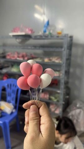 Set 7 Quả Bóng Bay Trắng Hồng