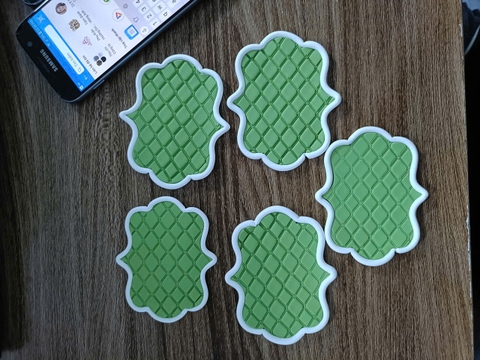 Set 5 Bảng Tên Sóng Lượn Đất Sét Màu Xanh Lá
