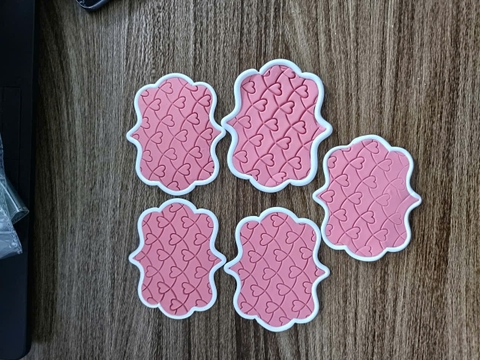 Set 5 Bảng Tên Sóng Lượn Đất Sét Màu Hồng